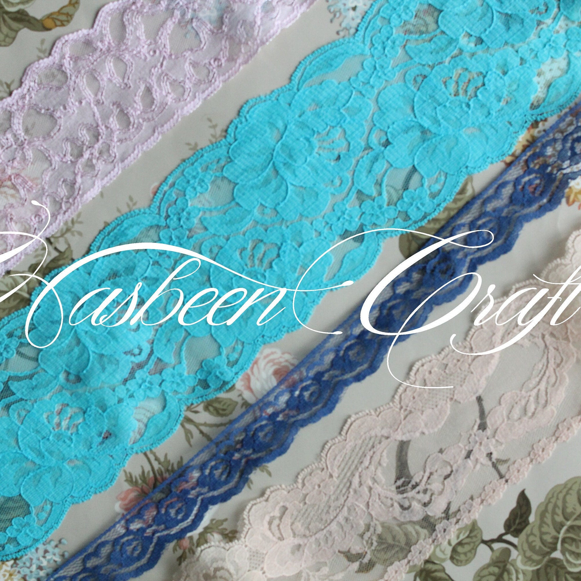 ヴィンテージフランス製ナイロンレース、メートル単位で販売、いくつか