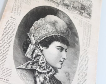 La mode illustrée années 1882, Magazine de mode ancien 1882, Revue authentique française de mode, 4 feuillets, 4315