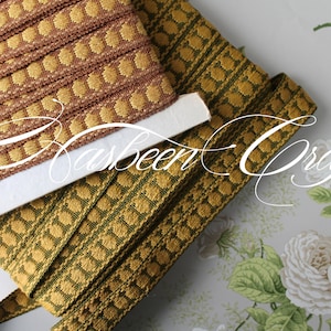 Galon ameublement passementerie clous bicolore à pois en relief de largeur 18 mm vendu au mètre, fabriqué en France,3880