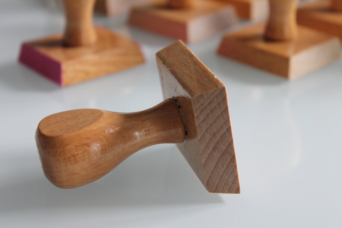 Natural wood stamp old stamp stamp holder custom stamp Etsy