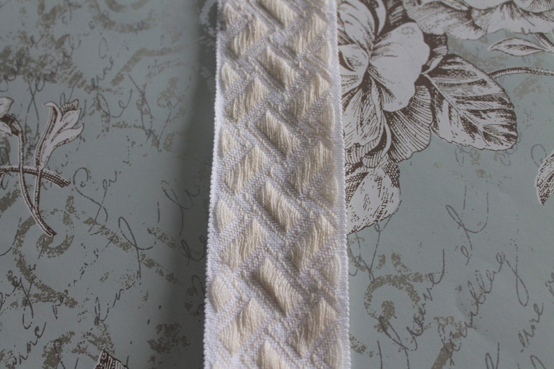 Upholstery braid, geometric braid width 5.5 cm 2.16 by 1 meter 1.09y, 100% Dralon acrylic, made in France, 2857 image 3