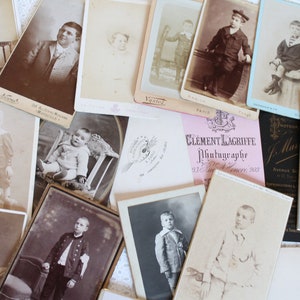 10 Cartes de visite anciennes françaises CDV, vers 1890, Portrait ancien jeune garçon,4356