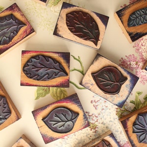 Tampon ancien français FEUILLE D'ARBRE pour arts du papier, scrapbooking, journal, 3802IM