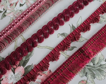 Burgundy trimmings, lampshade border, French trimmings, bordeaux braid lace, 2449