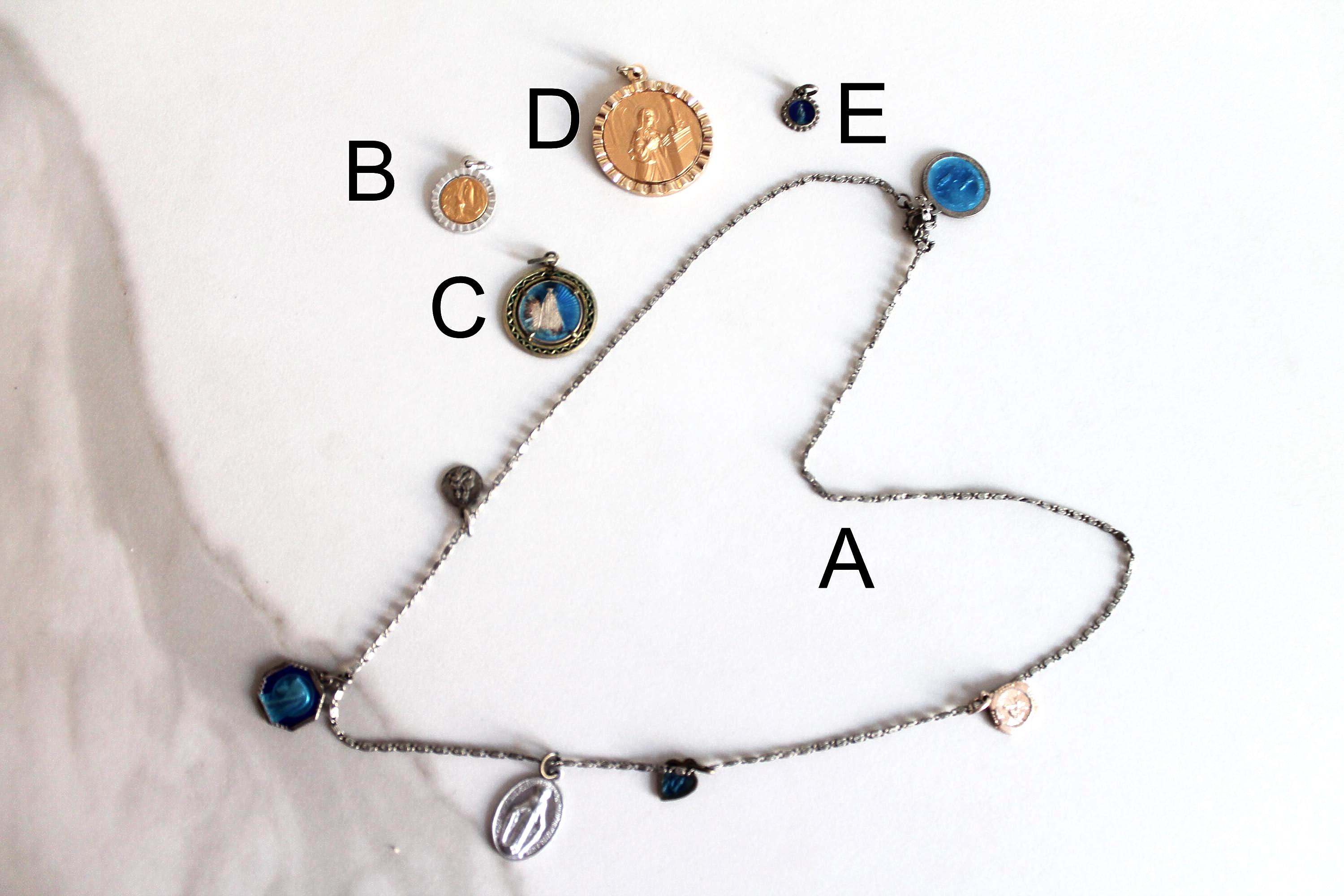 Antique Religious Medals Miraculous Medal Virgin Mary Vintage Catholic ...