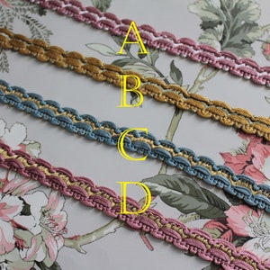 Galon passementerie de France vendu au mètre, 1,09y en 100% dralon plusieurs coloris pour abat jour,rideau,fauteuil, artisanat, 2848