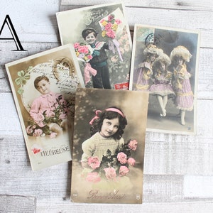 4 cartes postales anciennes de France ENFANTS vers 1900, nombreux lots au choix, pour journal, scrapbooking, 3509