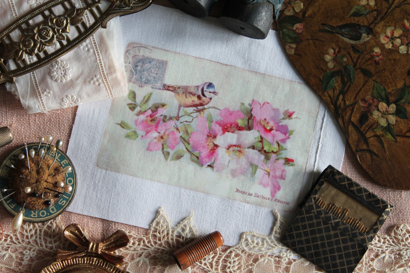 Fabric Patch Flower Illustration Transfer for Textile Etsy