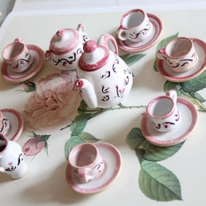 Service à Café De Poupée Ancien - Porcelaine Française, Fin XIXe-1900