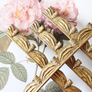 Antique French brass decor from around 1850, 19th century, ornament, garland, 4861