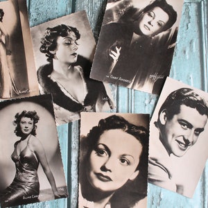 Carte postale ancienne photographie noir et blanc star du cinéma, 3513