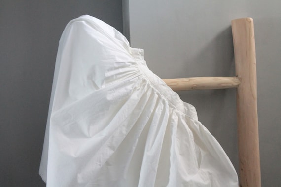 Buy French Antique White Cotton Skirt, Late 19th Century 