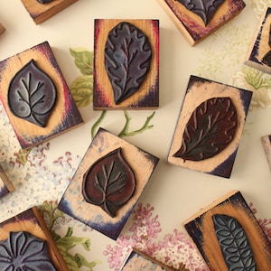 Antico timbro francese TREE LEAF per lavori di carta, scrapbooking, diario, 3802