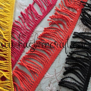 Braid with twisted fringes for umbrella or awning, 75 mm - 2.95 &quot;, ref2862