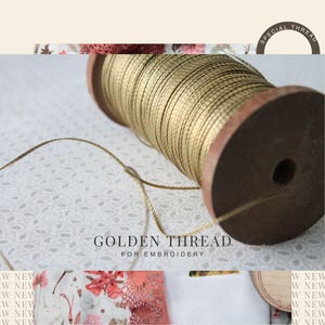 Antique French gold thread braid for embroidery, 3 m