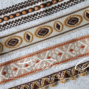 Treccia vintage con motivi geometrici, venduta a metraggio, 3882