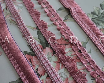 Rosa Borte, rosa Fransenborte, Lampenschirmbordüre, Vorhangornament, rosa Band, französische Borte, 2410