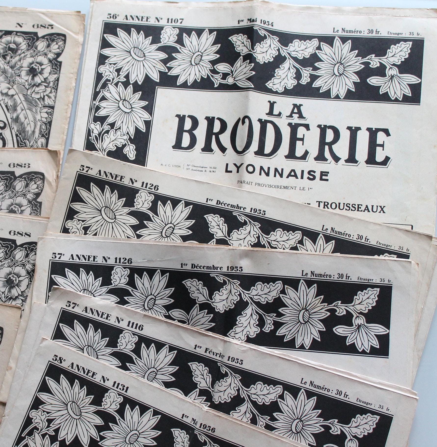 Revue ancienne la broderie lyonnaise lot de 5 revues - Collection