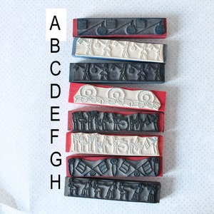Tampon ancien français frise pour scrapbooking, arts textiles, broderie, 4169