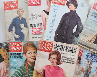 French retro magazine 1960 L'écho de la mode, 1960's advertisements, fashion, country life, cinema, French cuisine, ...