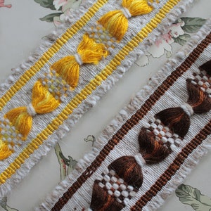 Galon ameublement large en laine mélangée, passementerie française, galon pour embrasse rideau, 2891