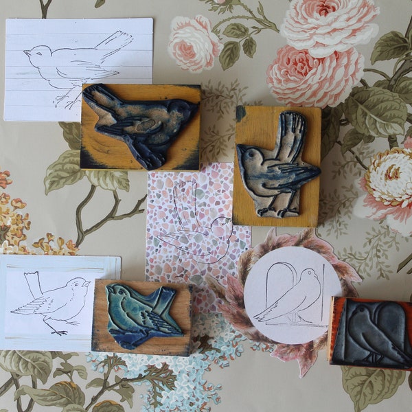 Bird Rubber Stamps Etsy