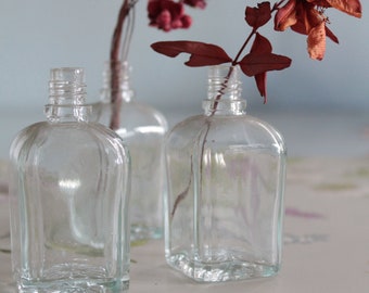4 Small antique French glass perfume bottles from Grasse for table decoration, 2458