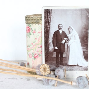 Photographie ancienne Carte de visite de mariage Henri Grillot, 16.8 x 11 cm, 4263