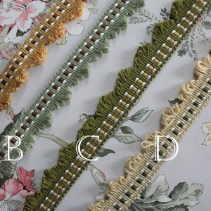 Galon franges vague en laine mélangée, bordure d'abat jour, passementerie française, 2444