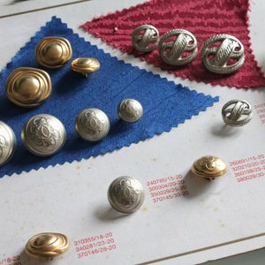 Vintage French Buttons, Vintage Salesman Button Sample Board, 3473