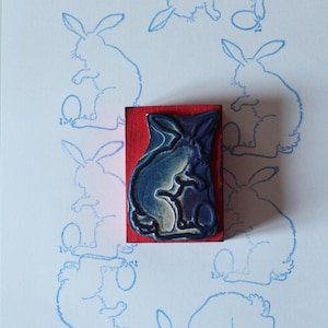 Timbre scolaire à motif de lapin de Pâques, illustration années 1960, 4683