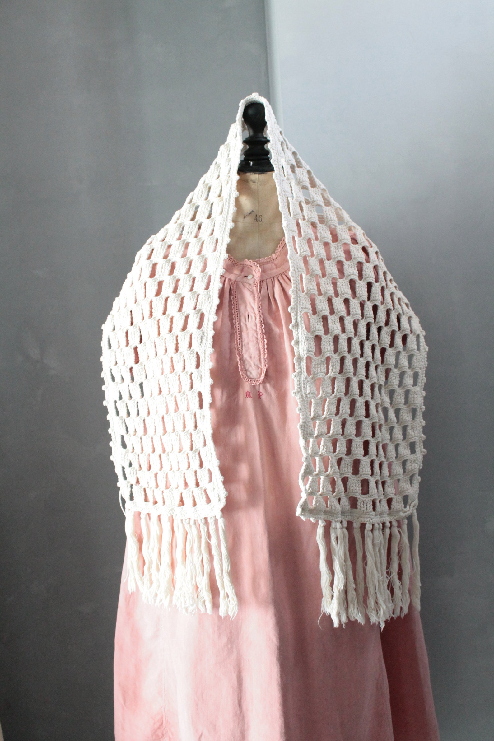 Shoulder cover in hand crocheted cotton Vintage shawl with Etsy