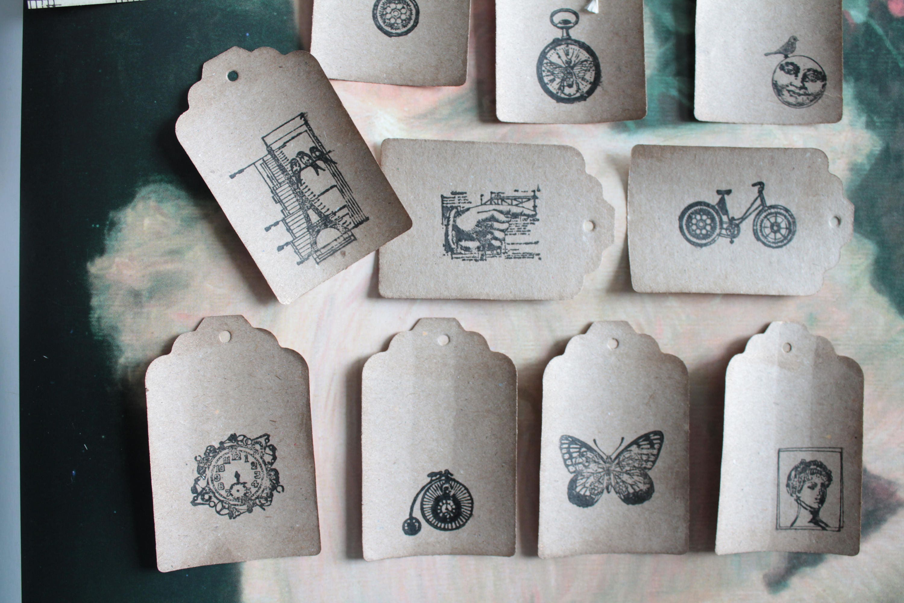 Download 50 tags Steampunk paper, handmade in France ...