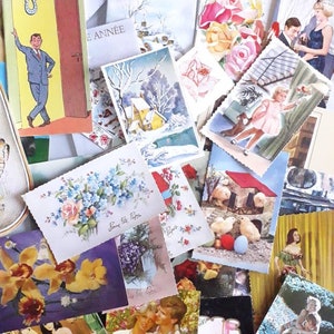 Pack de 15 cartes postales vintage et cartes de voeux pour artjournaling, collage, scrapbooking, 3228