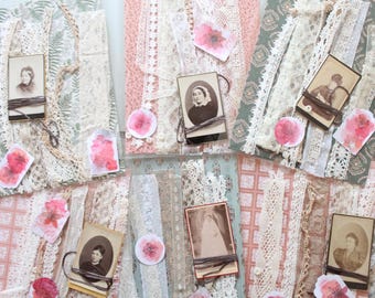 Antique French lace, small lace museum, surprise creative package of lace, doll lace, lot of lace, 3652