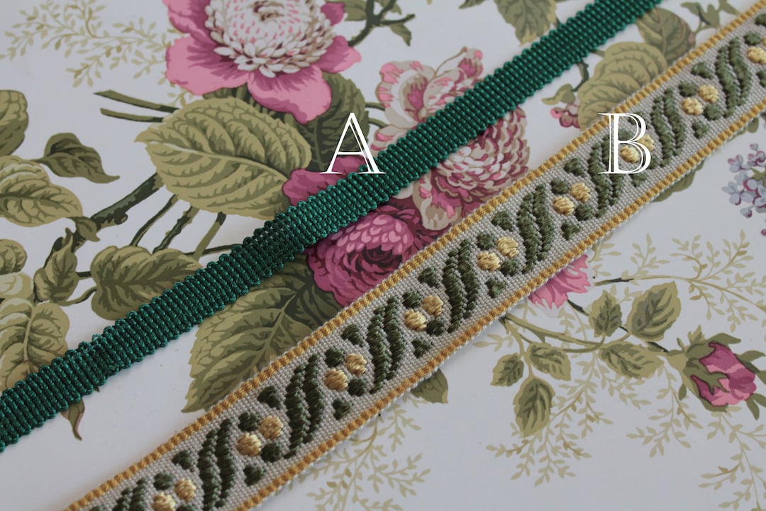 Green Upholstery Trim, Green Border for Lampshade, Curtain Ornament