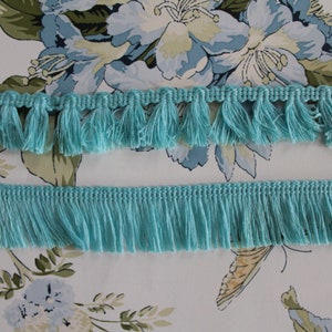 Franges bleues de 25 mm - 1", galon déguisement, garniture de franges bleu turquoise, galon à franges turquoise, galon frange marine, 2420
