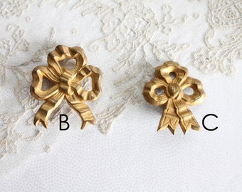 Antique french Brass knot for Curtain tieback, antique ornament, for decoration or crafts, 3378