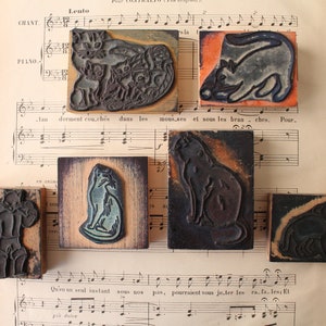 Tampon CHAT ancien français pour arts du papier, scrapbooking, journal, 3803