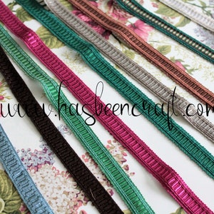Ruban galon plat ameublement rayonne 17 mm, galon vendu au mètre, 1.09 yards, 2877