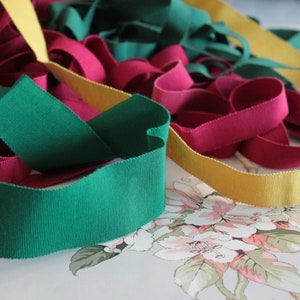 ruban tissé, sangle, ruban jaune 1", ruban vert 4 cm, ruban rouge 12mm, 2519