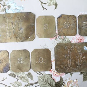 Plantilla inicial de cobre antiguo, herramienta de bordado, plantilla para tartas, 3977