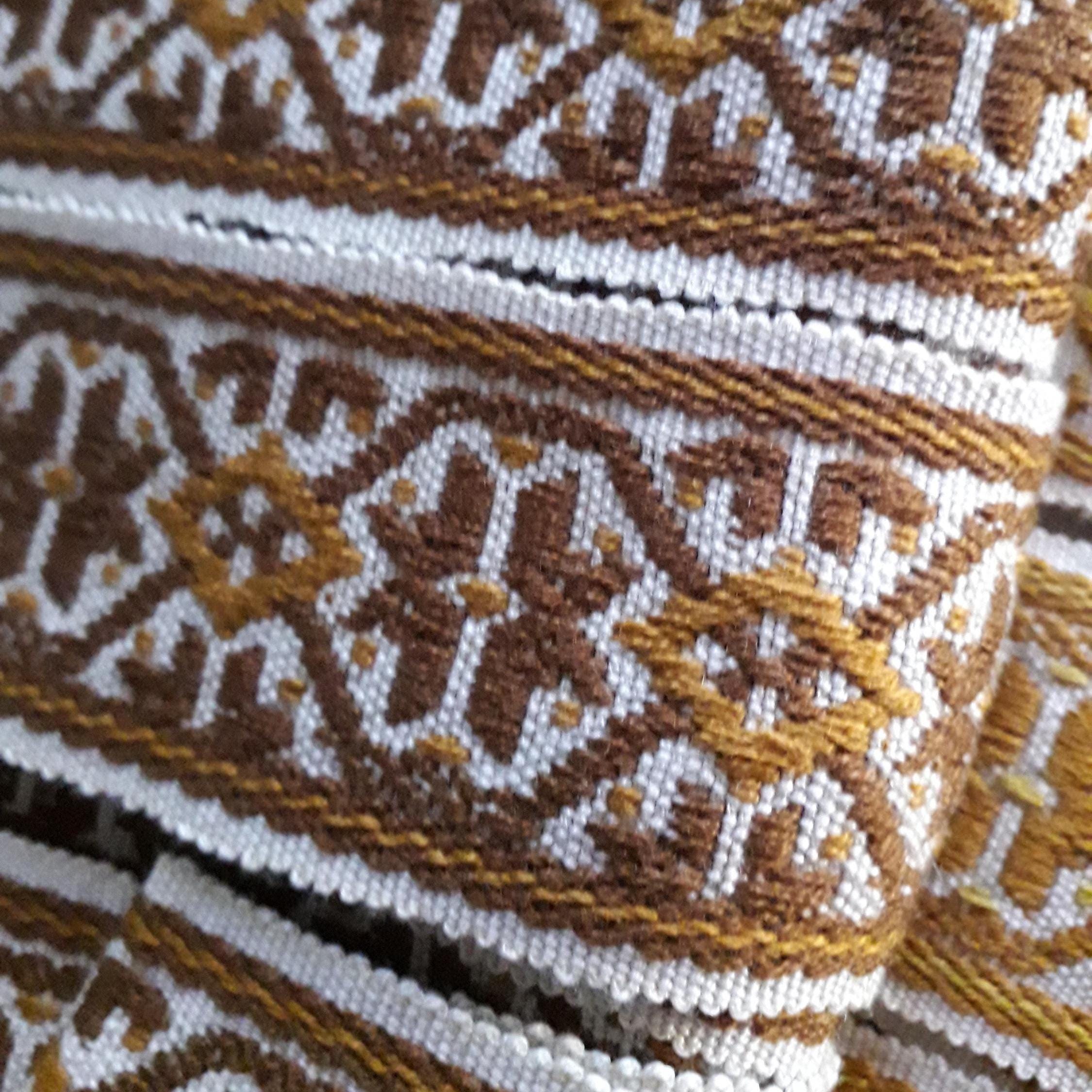 Geometric Braid Pattern Medieval Tricolor Jacquard Braid With Geometric Patterns 45mm Made in ...