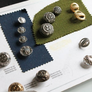 Vintage French Buttons, Vintage Salesman Button Sample Board, 3473