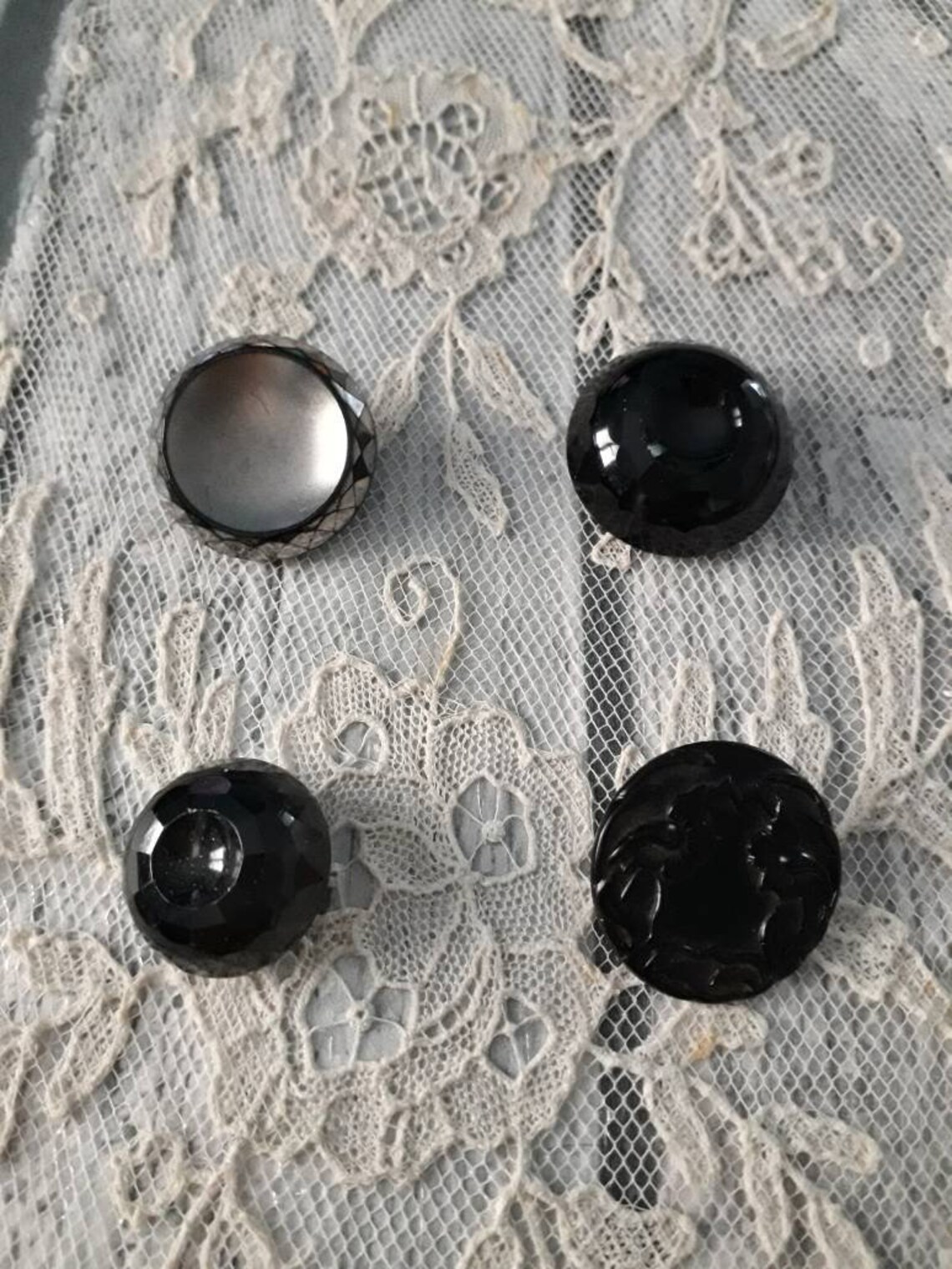 Antique Black Glass Button, Jet Button, Art Deco Button,3153 - Etsy