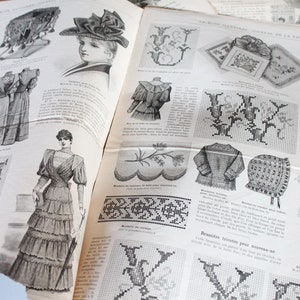 La mode illustrée années 1894, Revue authentique française de mode des années 1890, 4 feuillets, 4242