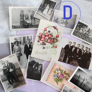 Art journal fournitures : photos années 1960, photo bébé ancienne, portrait, papier peint vintage, carte postale fleur, 4541