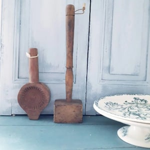 French wooden butter molds, kitchen decoration, rustic wooden decor