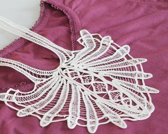 Col ancien français en dentelle au lacet pour enfant ou bébé, accessoire photographie bébé