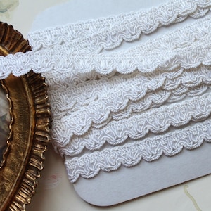 Galon blanc de passementerie 6.4m pour abat jour, bordure, créations textiles, 4799
